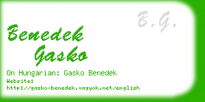 benedek gasko business card